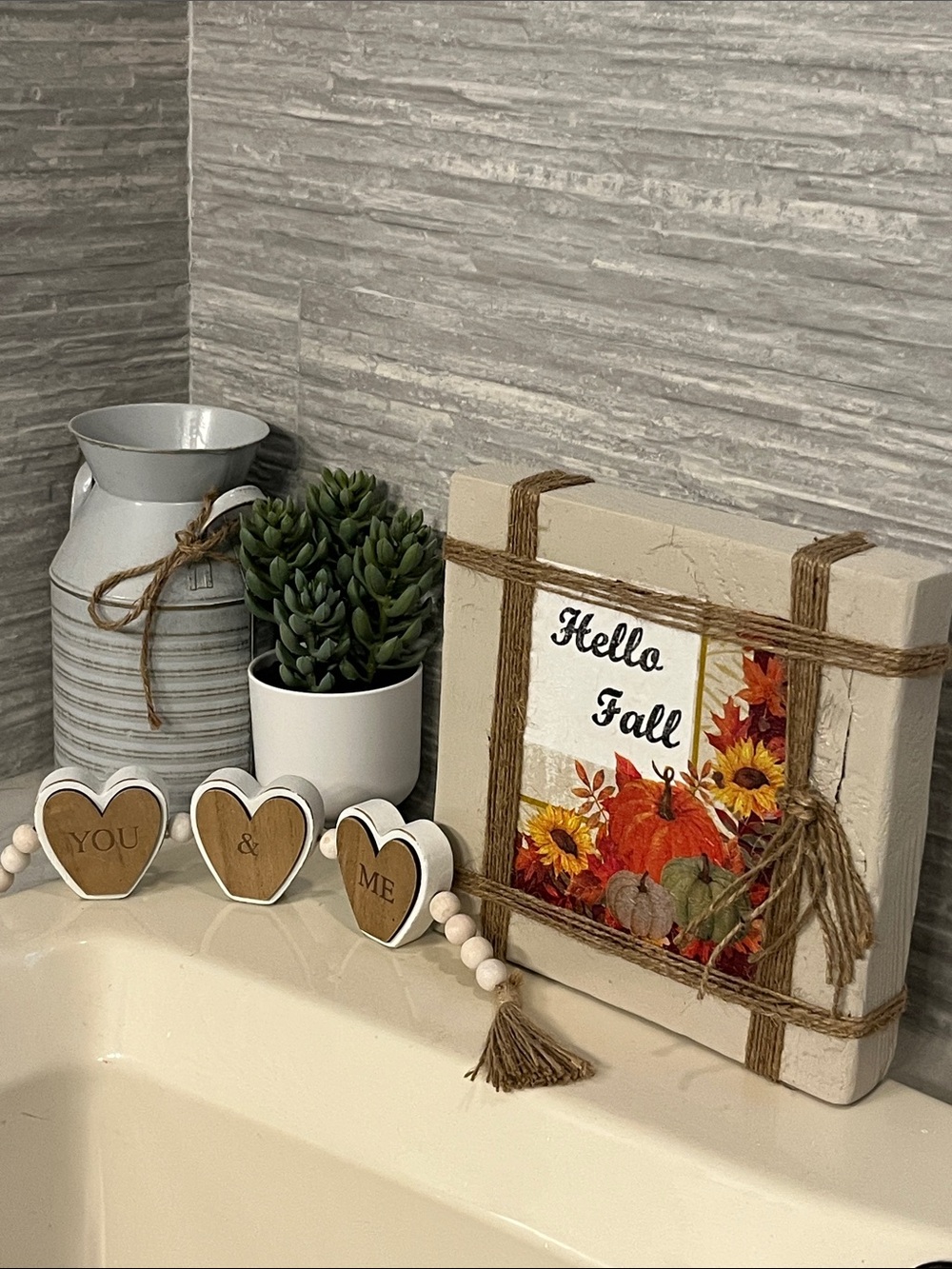Hello Fall Decorative Table Decor - Neutral - Picture 2 of 2